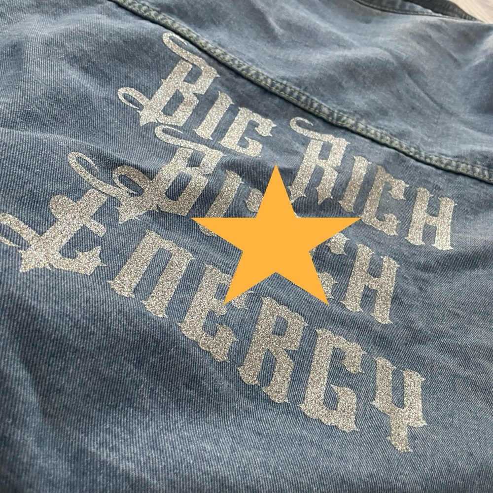 Big Rich B**** Energy Distressed Crop Denim Jacket